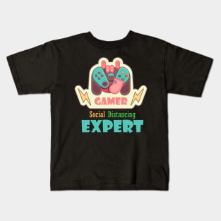 Social distancing Expert Introvert Antisocial Gaming 2020 Kids T-Shirt